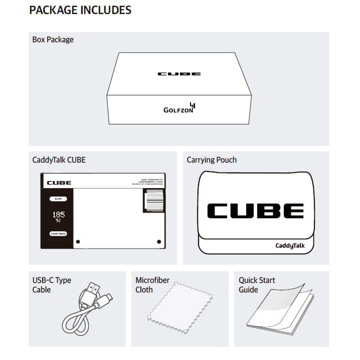 Caddytalk Cube laser rangefinder Silver + Funda Negra - vista miniatura 8
