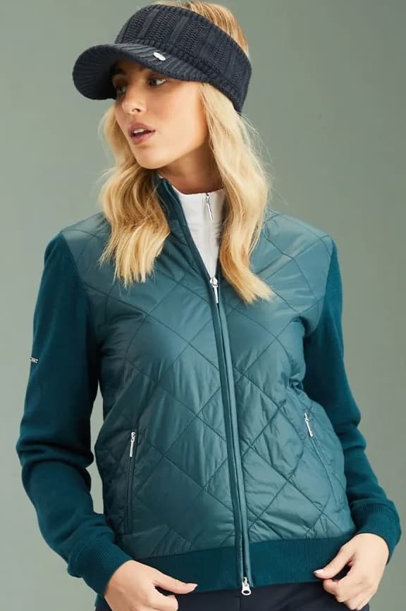 Chaqueta Ping Mujer Elspeth Hybrid Full Zip - Emerald 93719 Verde - vista miniatura 2