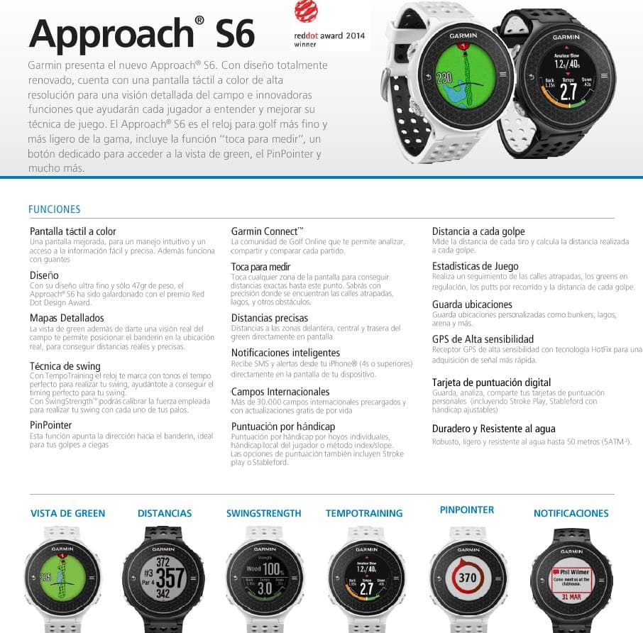 Reloj GPS Garmin Approach S6 + TruSwing OFERTA - vista miniatura 4