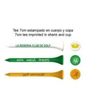 Tees personalizados de 5,4 cm con 2 estampaciónes 2 colores en cuerpo y copa a granel