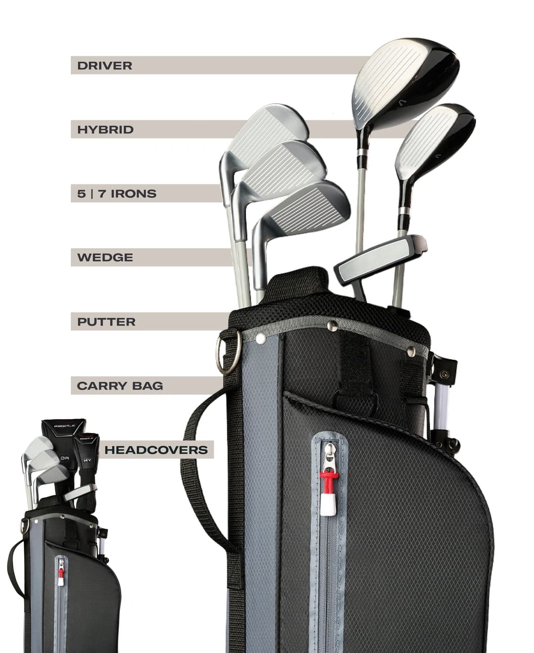 Set Wilson Junior Profile Large Grafito - vista miniatura 3