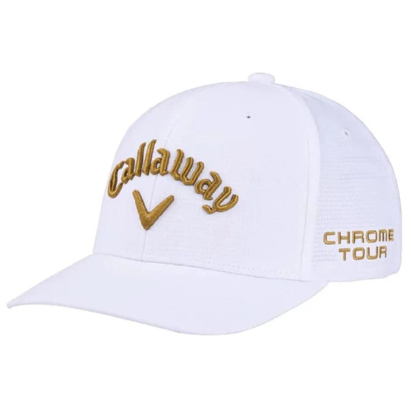 Gorra Callaway Golf HW CG TA Performance PRO Blanca/Dorada