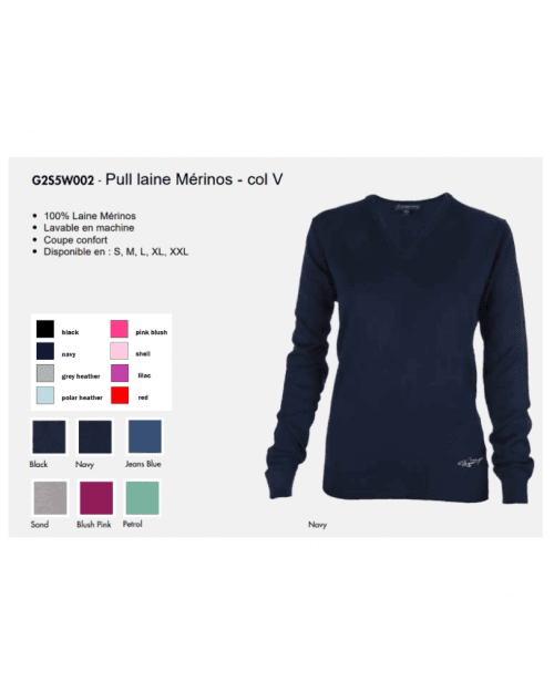 Jersey Greg Norman Merino G255W002 Mujer Personalizado