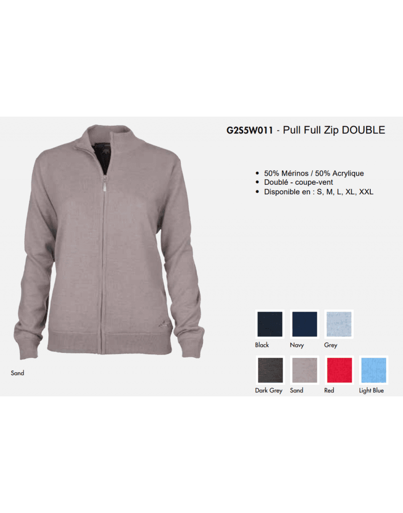 Chaqueta Greg Norman Pull Zip G2S5W011 Mujer Personalizada