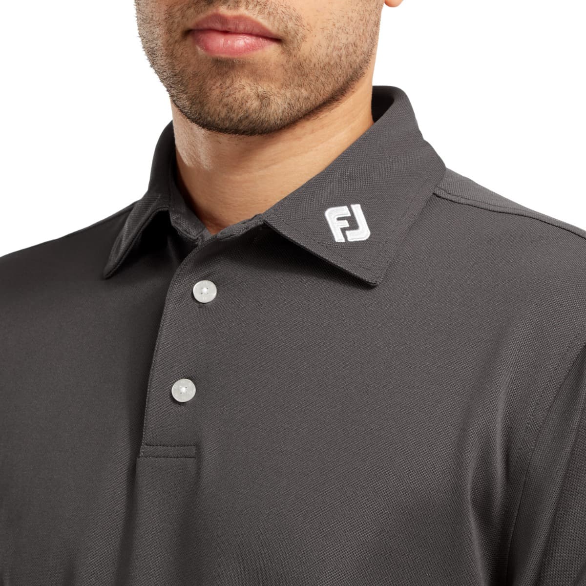 Polo de golf Footjoy Stretch Pique Solid Negro 92420 hover