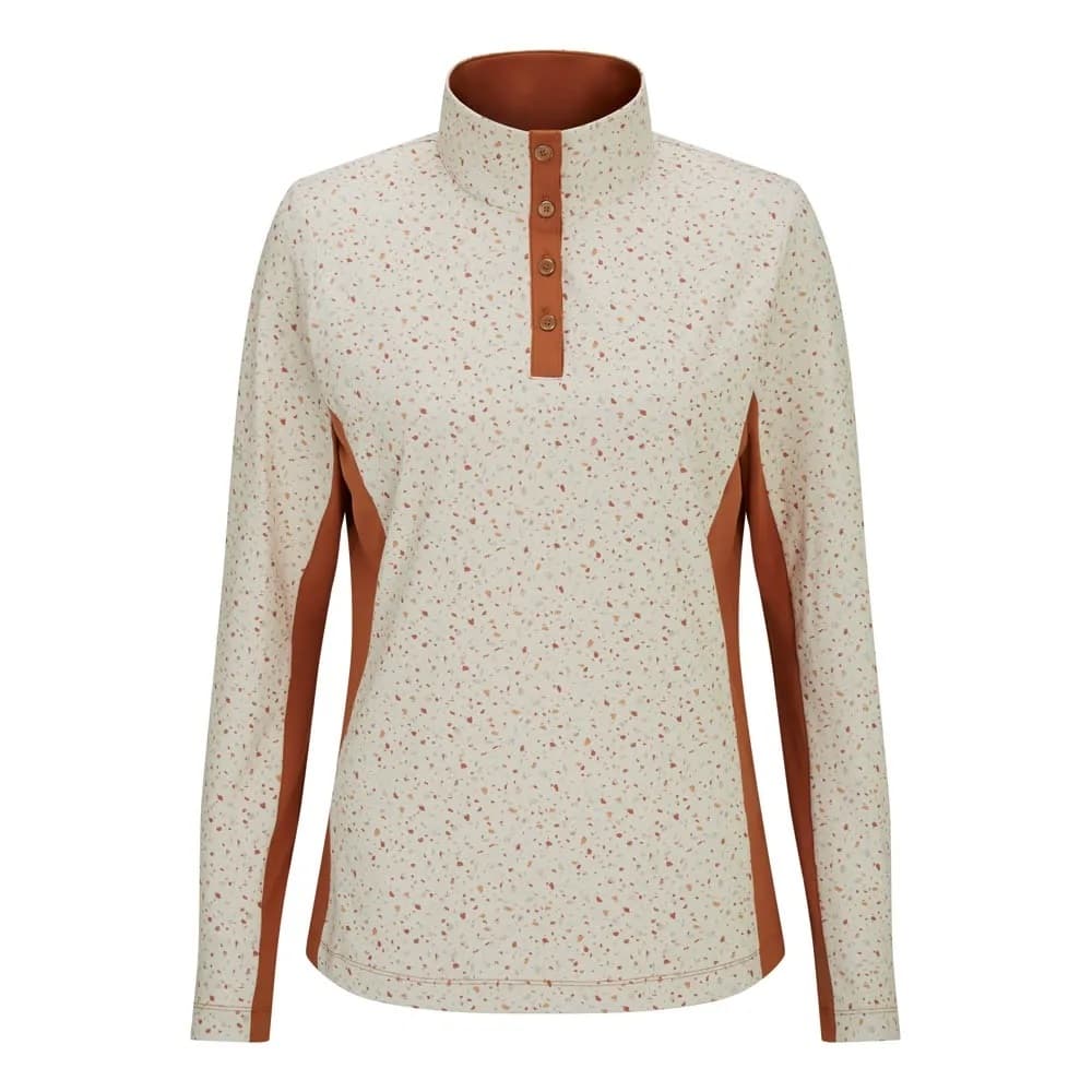 Polo Ping Lolette Ladies Printed Mang larga Antique White/Multi/Auburn P93723-AWA - imagen 3