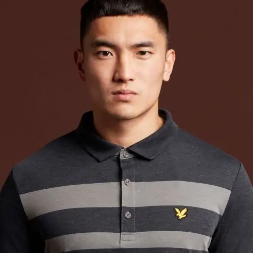 Polo Lyle & Scott Lightweight Wide Stripe - True Black