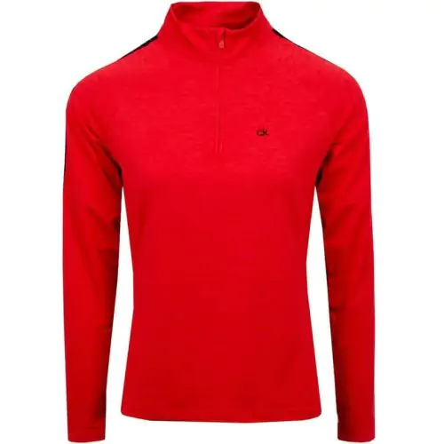 Polo Calvin Klein Kahn Zip Neck Rojo Mujer