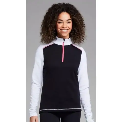 Polo Ping Sonya Ladies Fleece Midlayer Black White P93565-090