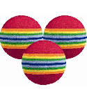 Bolas de prácticas de esponja con rallas multicolores ( 6 Unid )