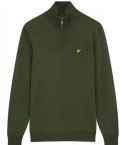 Jersey Lyle & Scott 1/4 Zip Merino Cactus Green 