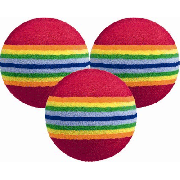 Bolas de prácticas de esponja con rallas multicolores  ( 6 Unid )